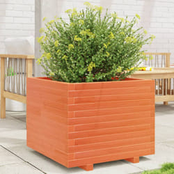 vidaXL Garden Planter Outdoor Flower Pot Planter Pot Wax Brown Solid Wood Pine