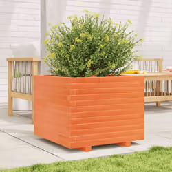 vidaXL Garden Planter Outdoor Flower Pot Planter Pot Wax Brown Solid Wood Pine