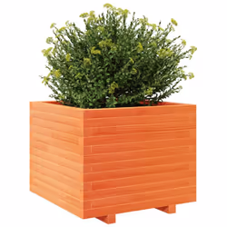 vidaXL Garden Planter Outdoor Flower Pot Planter Pot Wax Brown Solid Wood Pine