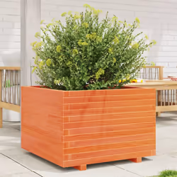 vidaXL Garden Planter Wax Brown 70x70x49.5 cm Solid Wood Pine