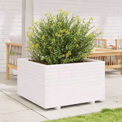 vidaXL Garden Planter Outdoor Flower Pot Planter Pot White Solid Wood Pine - Additional view 2