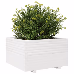 vidaXL Garden Planter Outdoor Flower Pot Planter Pot White Solid Wood Pine - Additional view 3