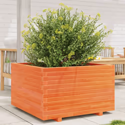 vidaXL Garden Planter Outdoor Flower Pot Planter Pot Wax Brown Solid Wood Pine