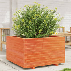 vidaXL Garden Planter Outdoor Flower Pot Planter Pot Wax Brown Solid Wood Pine