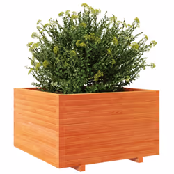 vidaXL Garden Planter Outdoor Flower Pot Planter Pot Wax Brown Solid Wood Pine