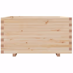 vidaXL Garden Planter Outdoor Flower Pot Planter Pot Wax Brown Solid Wood Pine - natural pine, 90 x 90 x 49.5 cm - Additional view 4