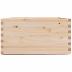 vidaXL Garden Planter Outdoor Flower Pot Planter Pot Wax Brown Solid Wood Pine - natural pine, 90 x 90 x 49.5 cm - Additional view 5