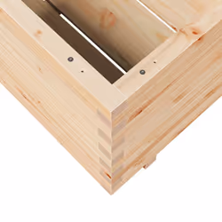 vidaXL Garden Planter Outdoor Flower Pot Planter Pot Wax Brown Solid Wood Pine - natural pine, 90 x 90 x 49.5 cm - Additional view 7