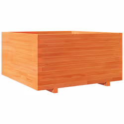 vidaXL Garden Planter Outdoor Flower Pot Planter Pot Wax Brown Solid Wood Pine - wax brown, 90 x 90 x 49.5 cm - Additional view 6