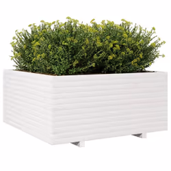 vidaXL Garden Planter Outdoor Flower Pot Planter Pot White Solid Wood Pine - Additional view 3