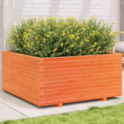 vidaXL Garden Planter Outdoor Flower Pot Planter Pot Wax Brown Solid Wood Pine