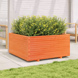 vidaXL Garden Planter Outdoor Flower Pot Planter Pot Wax Brown Solid Wood Pine
