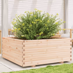 vidaXL Garden Planter 110x110x49.5 cm Solid Wood Pine