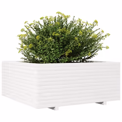 vidaXL Garden Planter White 110x110x49.5 cm Solid Wood Pine - Additional view 3