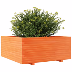 vidaXL Garden Planter Wax Brown 110x110x49.5 cm Solid Wood Pine - Additional view 3