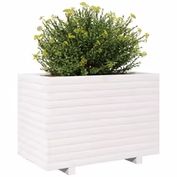 vidaXL Garden Planter Outdoor Flower Pot Planter Pot White Solid Wood Pine - Additional view 3
