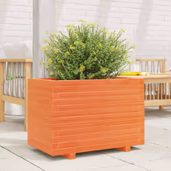 vidaXL Garden Planter Outdoor Flower Pot Planter Pot Wax Brown Solid Wood Pine