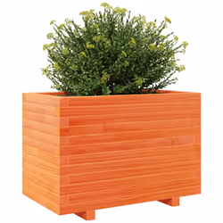 vidaXL Garden Planter Outdoor Flower Pot Planter Pot Wax Brown Solid Wood Pine