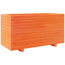 vidaXL Garden Planter Outdoor Flower Pot Planter Pot Wax Brown Solid Wood Pine - wax brown, 90 x 40 x 49.5 cm - Additional view 6