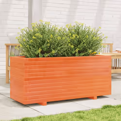 vidaXL Garden Planter Wax Brown 110x40x49.5 cm Solid Wood Pine - Additional view 2