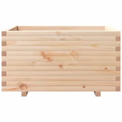 vidaXL Garden Planter Outdoor Flower Pot Planter Pot Wax Brown Solid Wood Pine - natural pine, 90 x 60 x 49.5 cm - Additional view 4