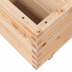 vidaXL Garden Planter Outdoor Flower Pot Planter Pot Wax Brown Solid Wood Pine - natural pine, 90 x 60 x 49.5 cm - Additional view 7