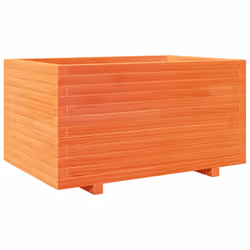 vidaXL Garden Planter Outdoor Flower Pot Planter Pot Wax Brown Solid Wood Pine - wax brown, 90 x 60 x 49.5 cm - Additional view 6