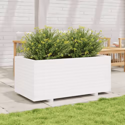 vidaXL Garden Planter Outdoor Flower Pot Planter Pot White Solid Wood Pine - Additional view 2