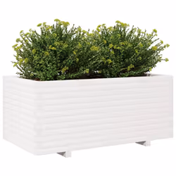 vidaXL Garden Planter Outdoor Flower Pot Planter Pot White Solid Wood Pine - Additional view 3