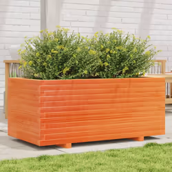 vidaXL Garden Planter Outdoor Flower Pot Planter Pot Wax Brown Solid Wood Pine