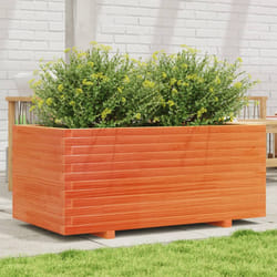 vidaXL Garden Planter Outdoor Flower Pot Planter Pot Wax Brown Solid Wood Pine
