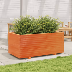 vidaXL Garden Planter Outdoor Flower Pot Planter Pot Wax Brown Solid Wood Pine