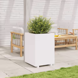 vidaXL Garden Planter Outdoor Flower Pot Planter Pot White Solid Wood Pine - Additional view 2