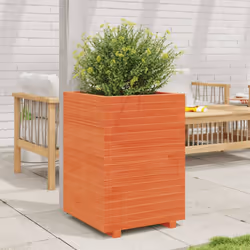 vidaXL Garden Planter Outdoor Flower Pot Planter Pot Wax Brown Solid Wood Pine