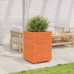 vidaXL Garden Planter Outdoor Flower Pot Planter Pot Wax Brown Solid Wood Pine