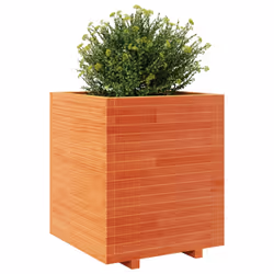 vidaXL Garden Planter Outdoor Flower Pot Planter Pot Wax Brown Solid Wood Pine