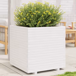 vidaXL Garden Planter White 70x70x72.5 cm Solid Wood Pine