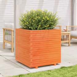 vidaXL Garden Planter Wax Brown 70x70x72.5 cm Solid Wood Pine