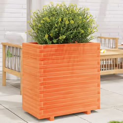vidaXL Garden Planter Outdoor Flower Pot Planter Pot Wax Brown Solid Wood Pine