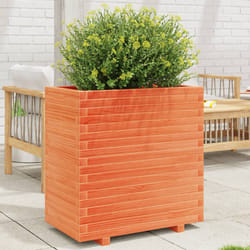 vidaXL Garden Planter Outdoor Flower Pot Planter Pot Wax Brown Solid Wood Pine