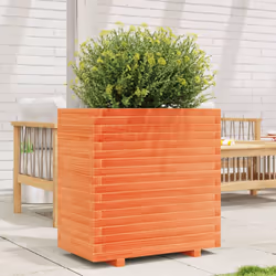 vidaXL Garden Planter Outdoor Flower Pot Planter Pot Wax Brown Solid Wood Pine