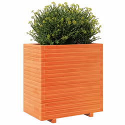 vidaXL Garden Planter Outdoor Flower Pot Planter Pot Wax Brown Solid Wood Pine