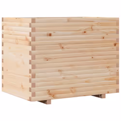 vidaXL Garden Planter Outdoor Flower Pot Planter Pot Wax Brown Solid Wood Pine - natural pine, 90 x 60 x 72.5 cm - Additional view 6