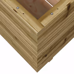 vidaXL Garden Planter Outdoor Flower Pot Planter Pot Wax Brown Solid Wood Pine - natural impregnated, 90 x 60 x 72.5 cm - Additional view 7