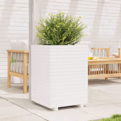 vidaXL Garden Planter Outdoor Flower Pot Planter Pot White Solid Wood Pine - Additional view 2
