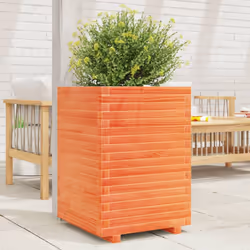 vidaXL Garden Planter Outdoor Flower Pot Planter Pot Wax Brown Solid Wood Pine