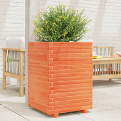 vidaXL Garden Planter Outdoor Flower Pot Planter Pot Wax Brown Solid Wood Pine