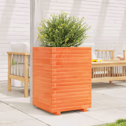 vidaXL Garden Planter Outdoor Flower Pot Planter Pot Wax Brown Solid Wood Pine