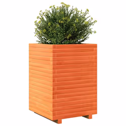 vidaXL Garden Planter Outdoor Flower Pot Planter Pot Wax Brown Solid Wood Pine