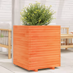 vidaXL Garden Planter Outdoor Flower Pot Planter Pot Wax Brown Solid Wood Pine